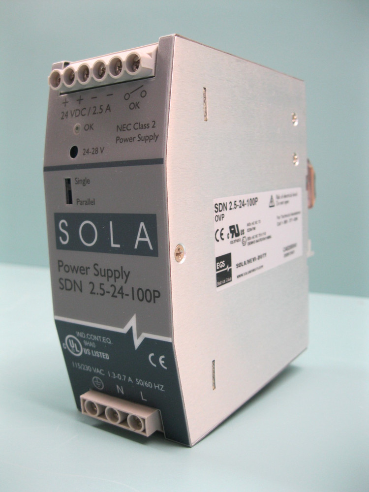 Sola Hevi-Duty SDN 2.5-24-100P Power Supply for DIN Rail CLEAN F8
