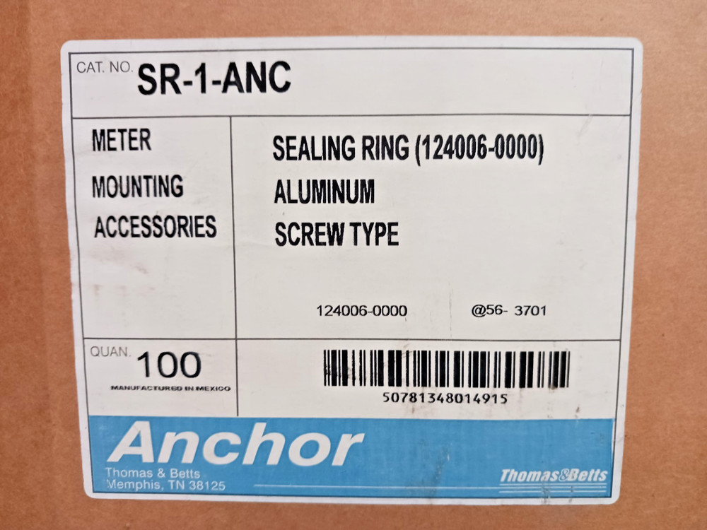ANCHOR (THOMAS & BETTS) SR-1-ANC METER SOCKET SEALING RING (SOLD AS 1 LOT OF 67)