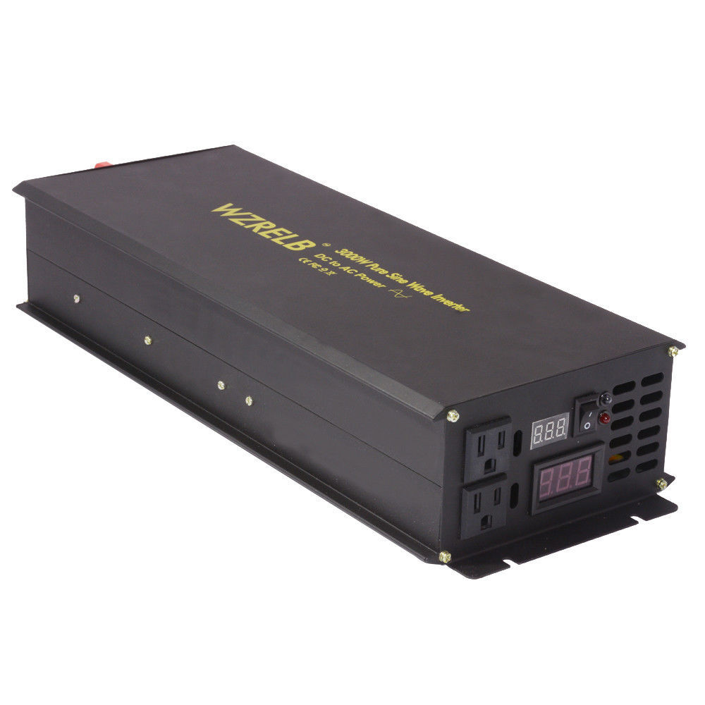 3000W Pure Sine Wave Inverter 12V DC to 110V/120V AC Solar Battery Power RV NEW