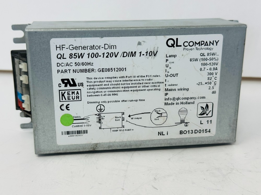 QL COMPANY HF-GENERATOR-DIM QL 85W 100-120V/DIM 1-10V DC/AC 50-60HZ GE08512001
