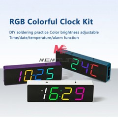 5V DIY Electronic Clock Kit LED Digital RGB Clock Time Temperature Date Display