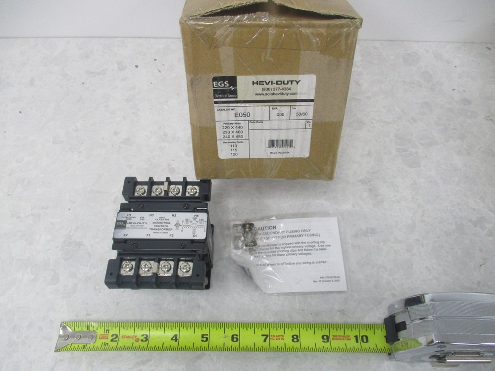 EGS E050 TRANSFORMER, .050 KVA, 1PH, 220-280VAC, XA0049