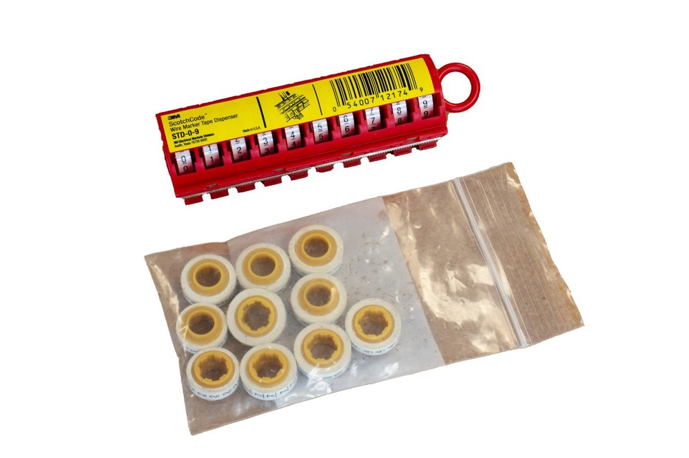 3M STD-0-9 ScotchCode Wire Marker Tape Dispenser complete with extra set of 0-9