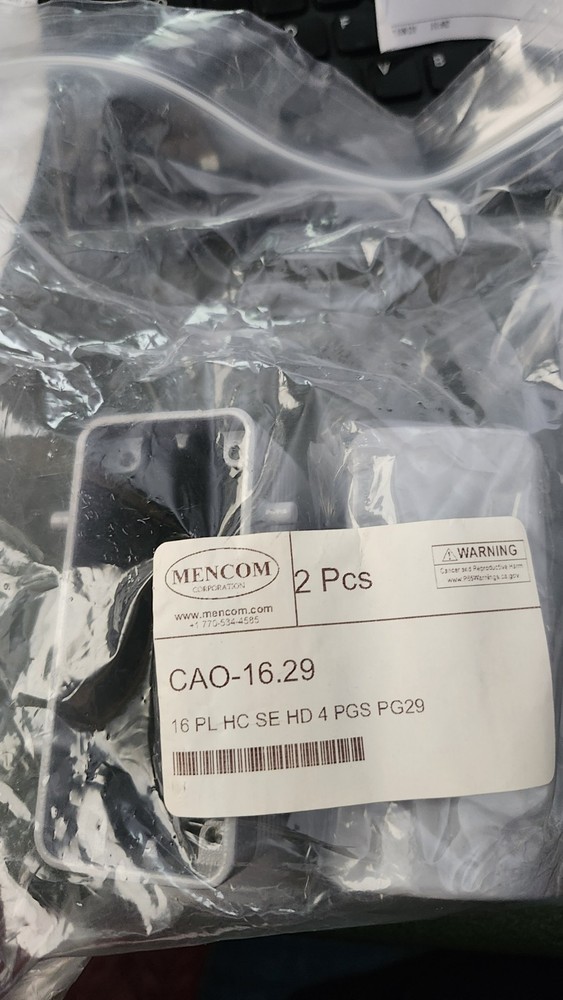 Mencom CAO-16.29 16 PL HC SE HD 4 PGS PG2 Hood for Rectangular Connector New