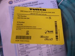 TURCK RSSX RSSX 860-20M Industrial Ethernet Cable 20M 8-Pin Euro Fast, UX10106