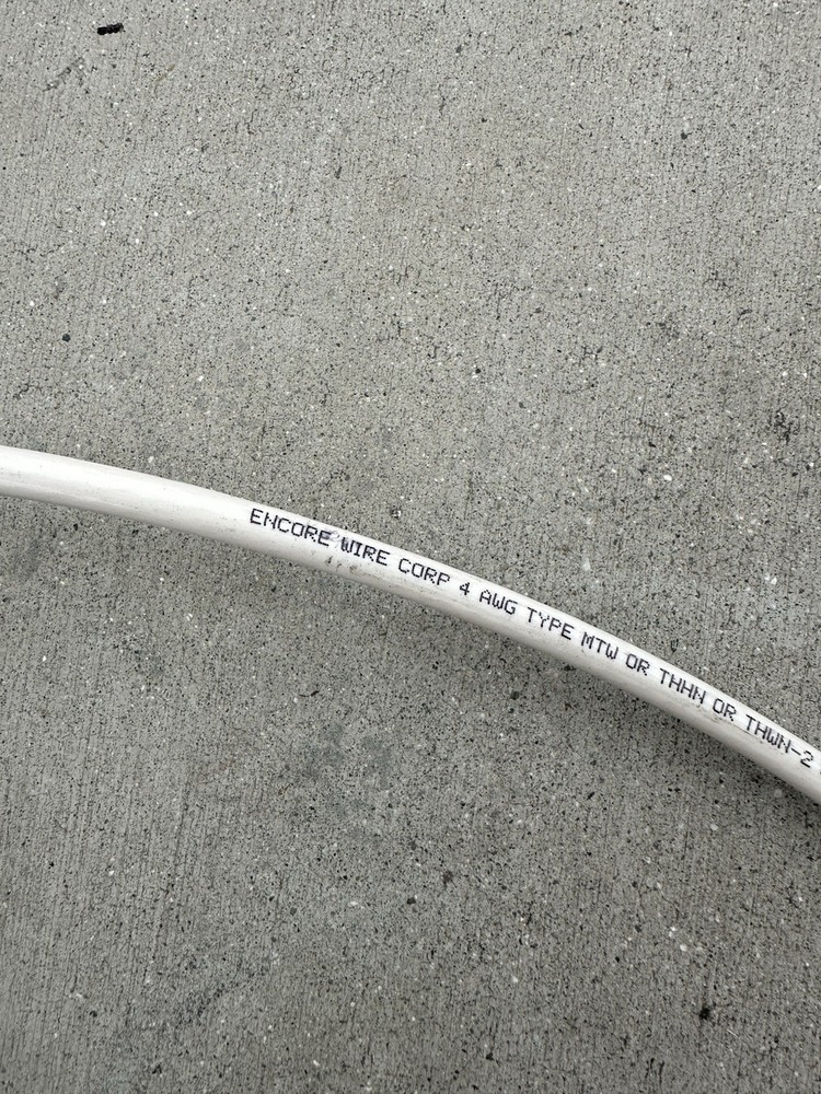100′ EA THHN THWN 4 AWG GAUGE White