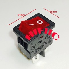 15A 125/250VAC 4 Pins 2 Positions TH1 T120 Red Lamp Rocker Switch