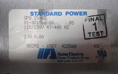 ACME ELECTRIC SPS 15-12 POWER SUPPLY 115/230V 47-440HZ