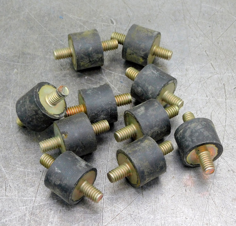Vibration-Damping Rubber Mounts Mounting Feet 5/16″ Coarse Lot of Ten (10)