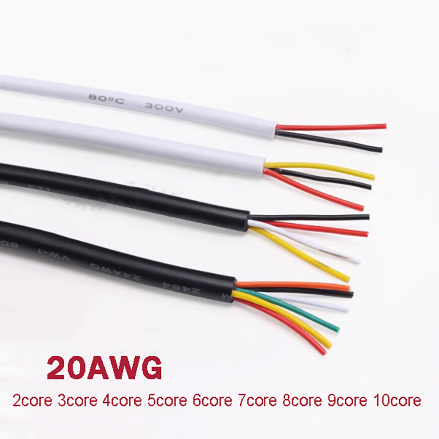 300V 20AWG 2/3/4/5/6/7/8/9/10 Core Automotive Cable Electrical Round Cable Wire