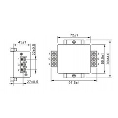 For EMI Suppression Power Filter with 220V Bipolar Terminal Block CW4L2