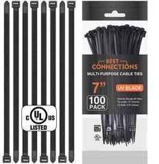 100 Ft 1″ Split Wire Loom Tubing with 7″ Nylon Cable Zip Ties 100 Pieces