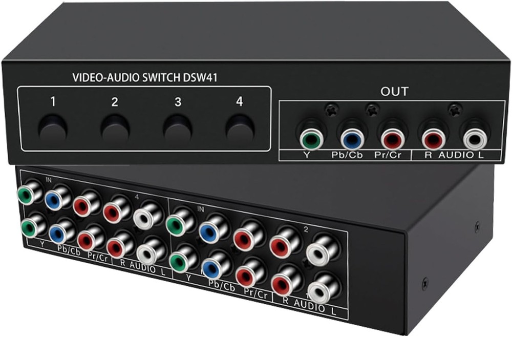 4 in 1 Out Way 5 RCA YPbPr Composite L/R Audio Video AV Switch Box Selector
