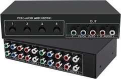 4 in 1 Out Way 5 RCA YPbPr Composite L/R Audio Video AV Switch Box Selector