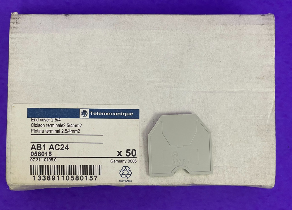 Telemecanique AB1AC24 End plate for 2.5/4mm Terminal Blocks, Grey [Lot of 28]