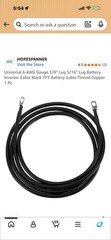 6 Gauge AWG Copper Battery Cable Marine, Car, Truck, RV, Solar Custom Made