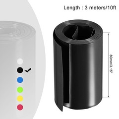 Battery Wrap 75mm Flat 10ft PVC Heat Shrink Tube Wraps Black