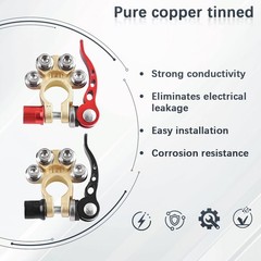 Car Battery Terminal Connectors 4 Way Quick Release Positive Negative