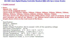 ES-12B 3 Axis Digital Display Controller Readout DRO with 3pcs Linear Scales