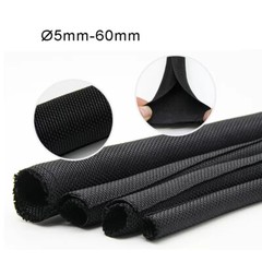 Black Braided Sleeving Self Closing Braid Cable Wiring Harness Loom Protection