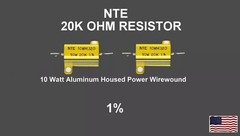 2 NTE 10WM320 10W, 20K Ω, 1% 10 Watt Aluminum housing power Wire wound