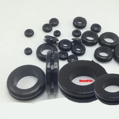 Black Blanking Wiring Grommets Rubber Open Grommet Blind Cable Hole 5mm 6mm-28mm