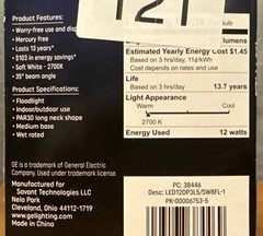 2 GE LED Flood Bulbs,Par30, Soft White, Long Neck, 1000 Lm, 12-Watt – 38446