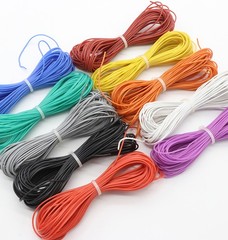 Silicone Cable Flexible Wire 2 AWG to 30 AWG Strand Dia Ø 0.08mm Various Colours