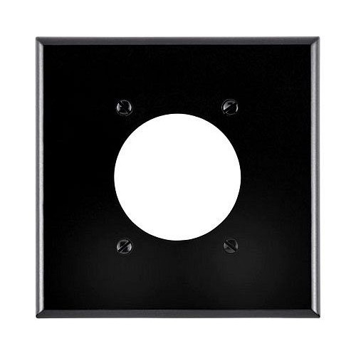 Leviton 80526-BLK, Black, 2-Gang, (1) Receptacle, Standard, Wallplate, 1 pc