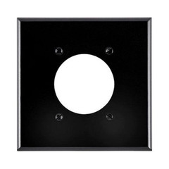 Leviton 80526-BLK, Black, 2-Gang, (1) Receptacle, Standard, Wallplate, 1 pc