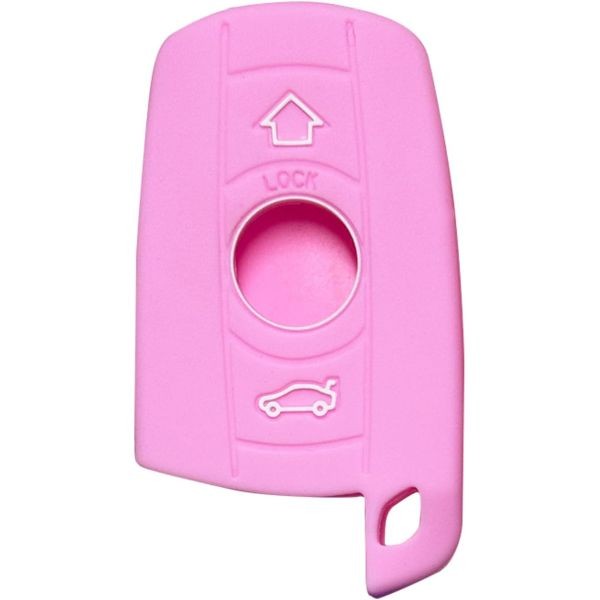 Silicone Key Fob Cover with 3 Buttons for BMW Series 1 3 5 6 X1 X5 X6 3.0si Pink