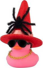 Halloween Car Decorations with Colorful Rubber Duck, Spider, Hat, Color: Pink