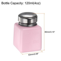 Solvent Alcohol Dispenser 120ml Push Down Liquid Dispenser Pump, Pink