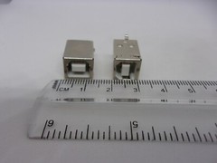 2 Pcs Pack Square USB Socket Jack Type B 180 Degrees Printer Port Female 4 Pins