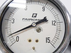 2X FAIRCHILD INDUSTRIAL MARSH DIAL GAUGE INDICATOR ONE 15 PSI ONE 100 PSI