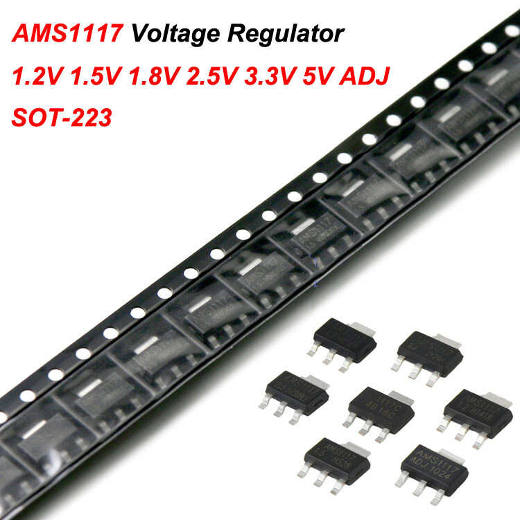 AMS1117-1.2V 1.5V 1.8V 2.5V 3.3V 5V ADJ SMD Voltage Regulator SOT-223