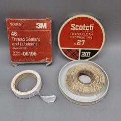 Lot of 2 Scotch – Glass Cloth Electrical Tape/Tin # 27 & Thread Sealant # 48