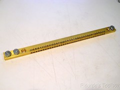 New Brass 36 Hole (Tunnel) Earth Neutral Ground Bar, 1 Screw, 165 Amp, 5mm Hole