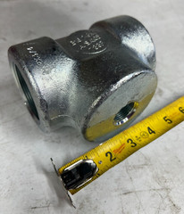 2 x 2 x 3/4″ Reducing Tee Electroplated Galvanized Carb Steel 3000 Class NPT USA