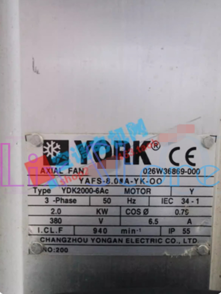 Air conditioning motor YDK2000-6AC 026W36869-000 YDK2000-6 (nameplate provided)