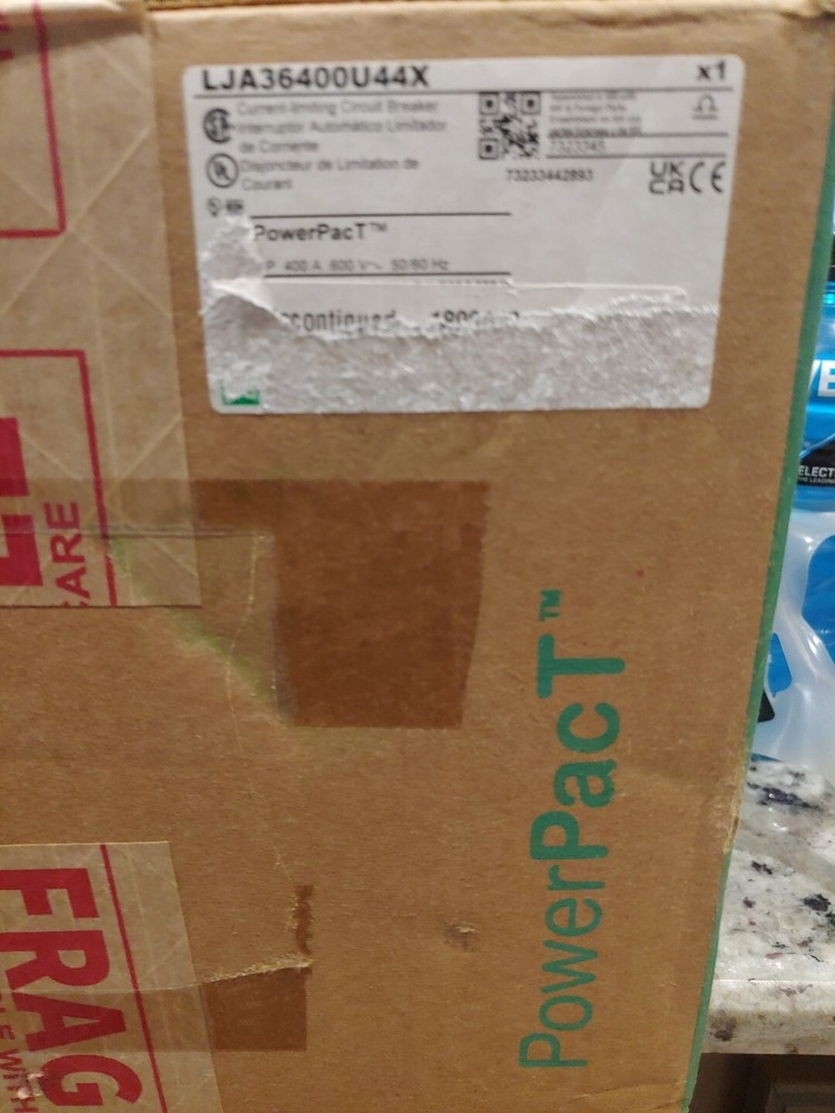 NIB – Square D – LJA36400U44X – Circuit Breaker Powerpact L, 3-Pole, 400A, 600V