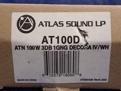 Atlas Sound AT100D / 100W 3DB 1GNG Attenuator Volume Control (G94)