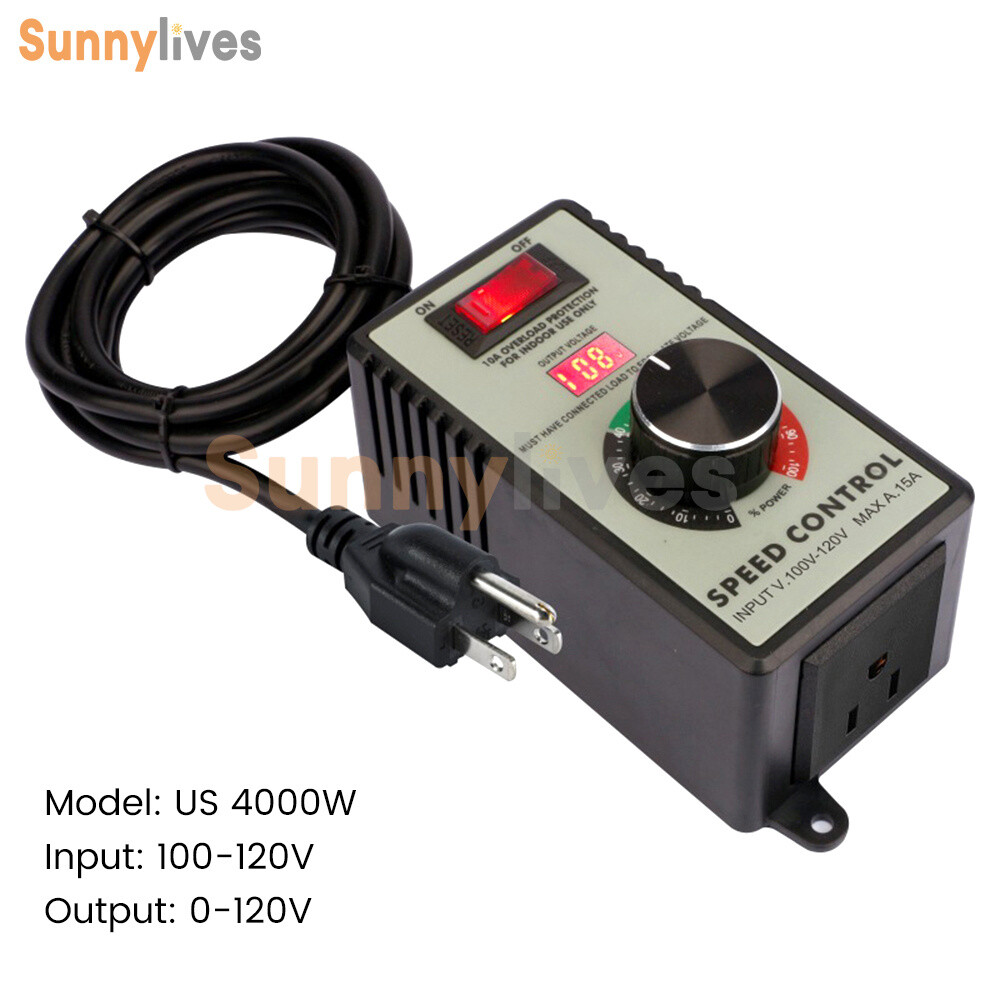4000W Electronic Voltage Regulator Stepless AC Motor Speed Controller 110V/220V