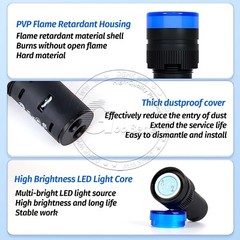 16mm 22mm Panel Hole Mount LED Light Pilot Indicator Signal Warning DC AC