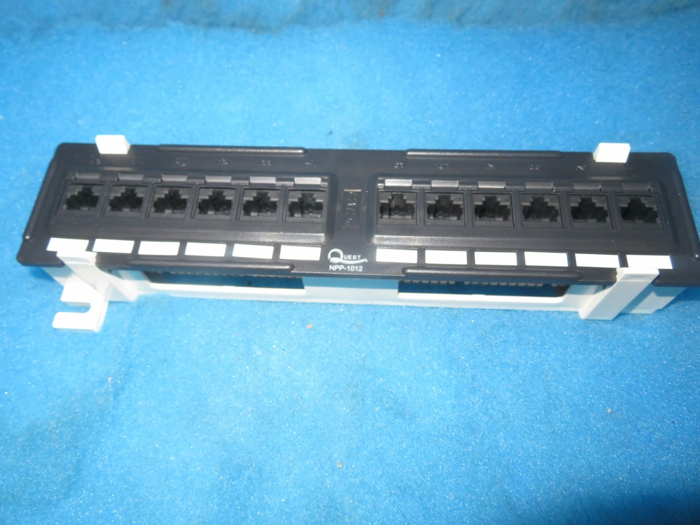 NIB Quest NPP-1012 12 Port Cat 5E Mini Patch Panel + 1 Year Warranty