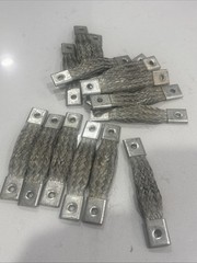 Lot of 15 Double Layer Braided Copper Ground Straps 2 AWG 5″ x 7/8″ Dual Busbars