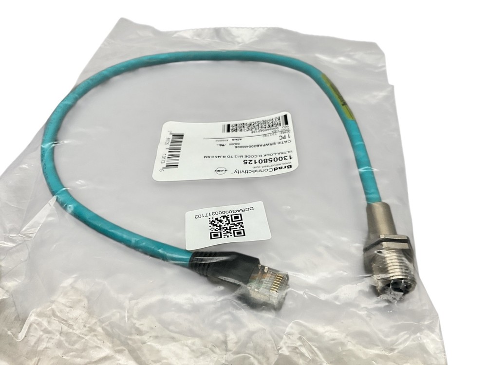 Brad Connectivity 1300580125 Ultra-Lock M12 D-Code to RJ45 Cable 0.5M New