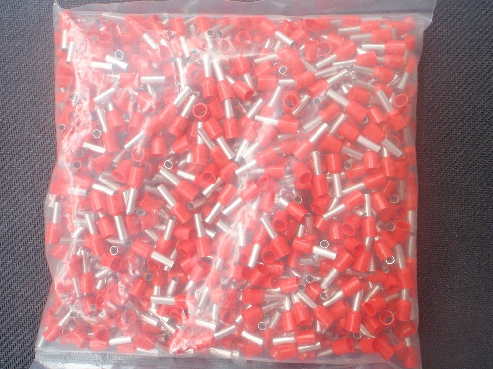 500PC WIRE CORD END FERRULE CRIMP RED 12 AWG# E4009