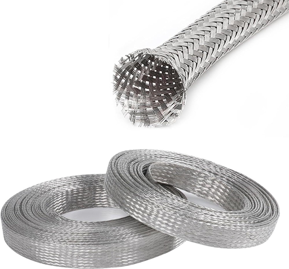 Tinned Copper Wire Shielding Sleeve, Expandable Ground Strap Wiring Sleeving Lot