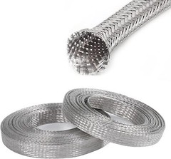 Tinned Copper Wire Shielding Sleeve, Expandable Ground Strap Wiring Sleeving Lot